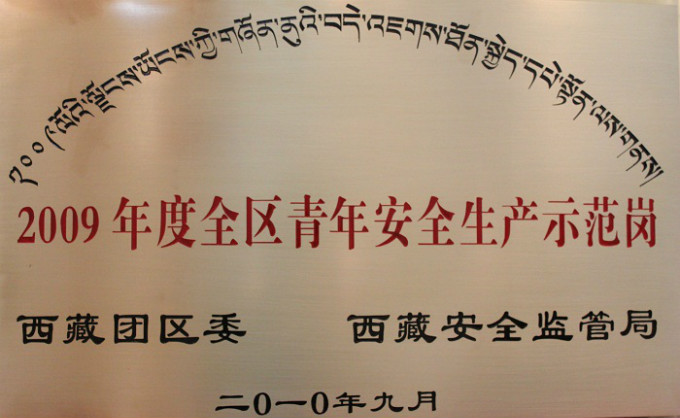 2009年度全區(qū)青年安全生產(chǎn)示范崗